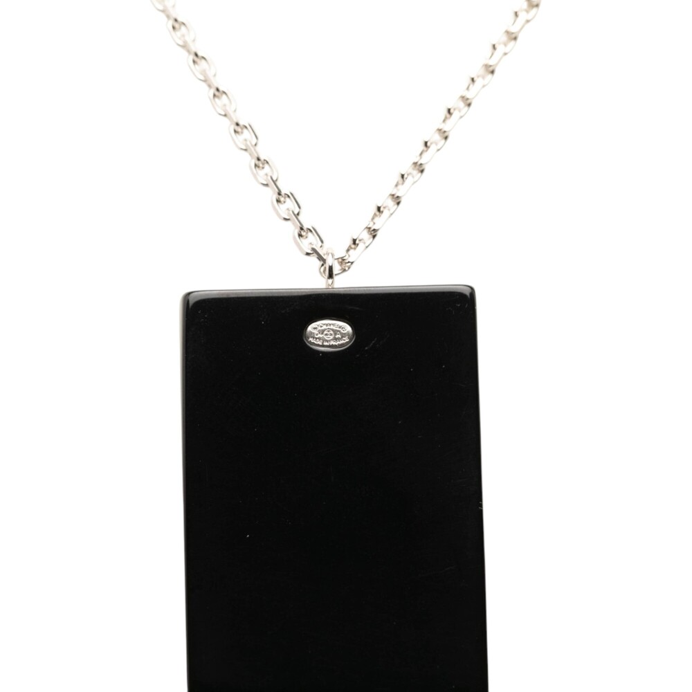 Pre-Loved Chanel CC Brass Acrylic and Strass Pendant Necklace - Picture 4 of 6